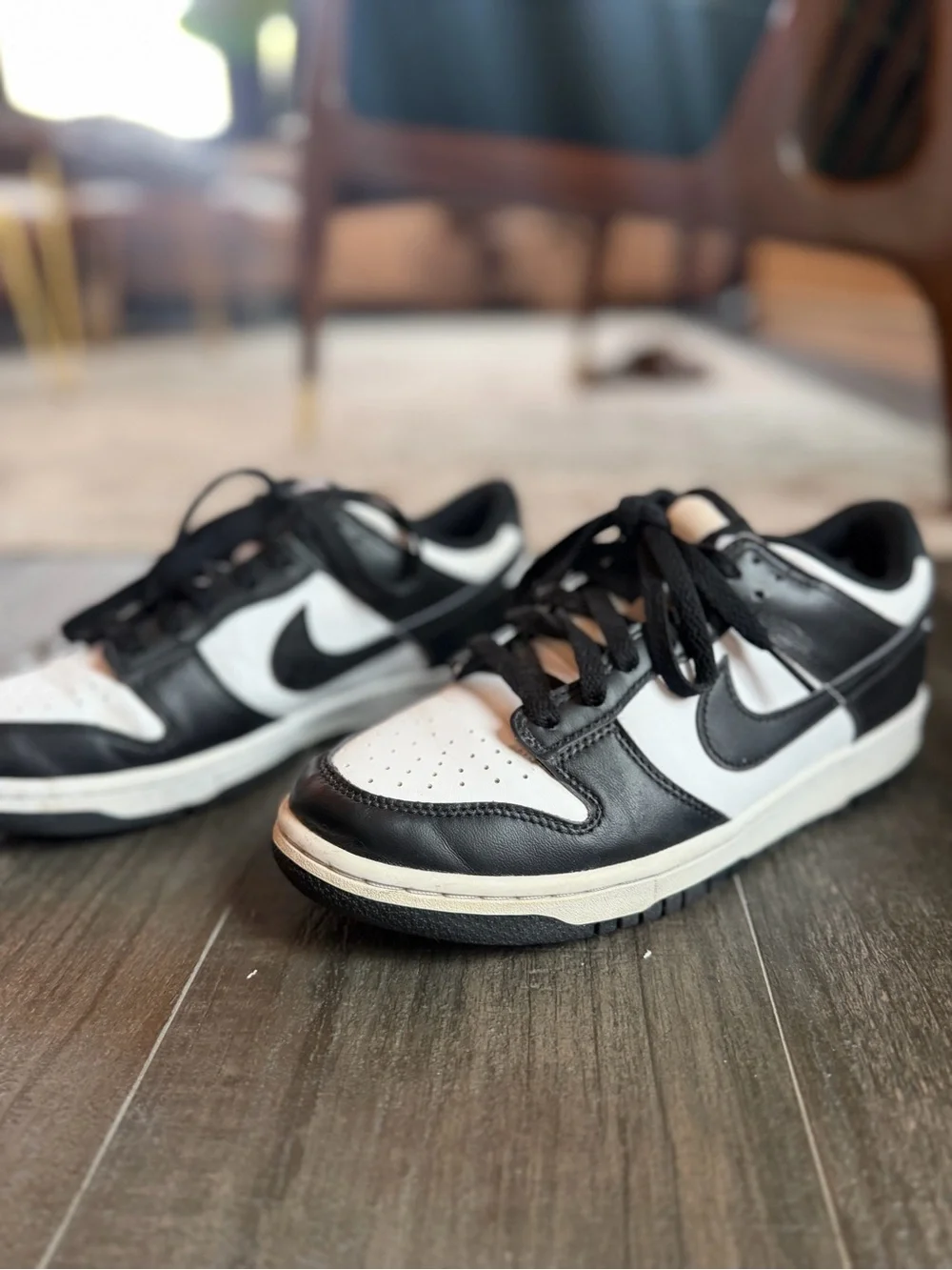 Woman’s Panda Nike Low-Top Sneakers in Black and White